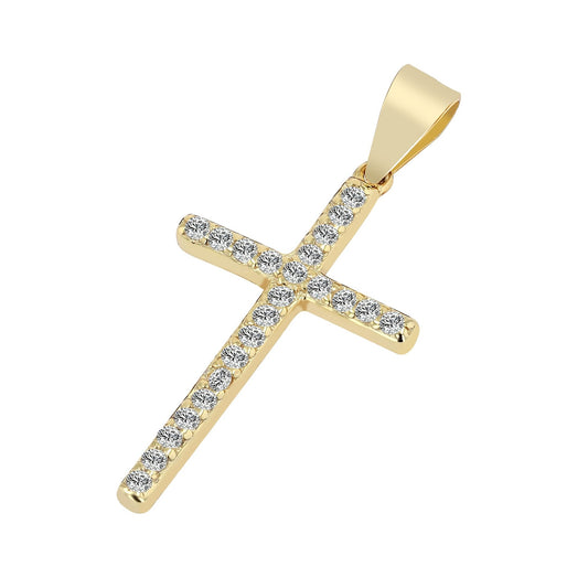 Damen Anhänger – Kreuzanhänger aus 925 Silber mit Zirkonia