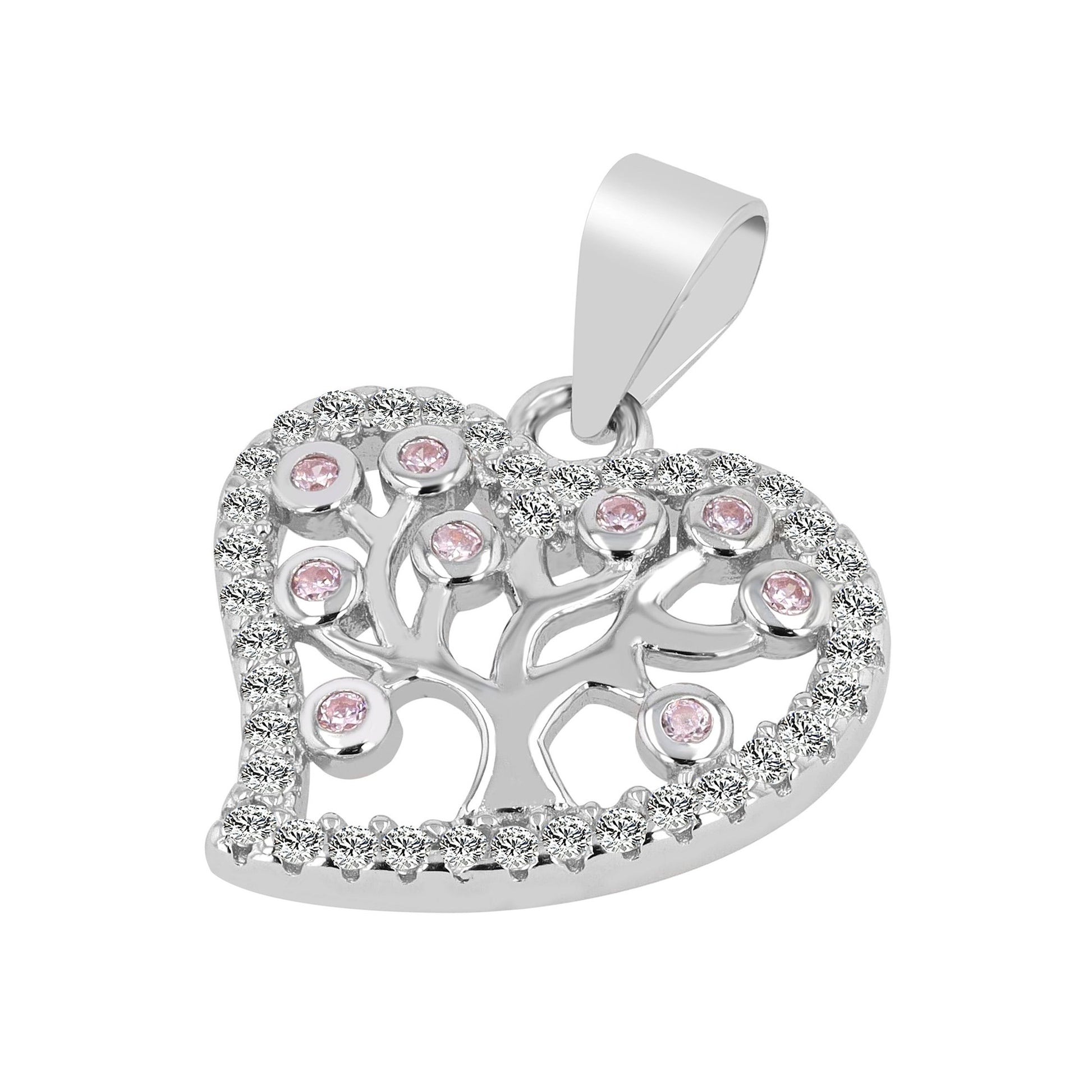 Damen Anhänger – Herzanhänger aus 925 Silber mit Zirkonia