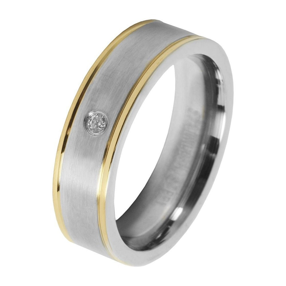 Damen Ring aus Edelstahl mit Strass Steinchen