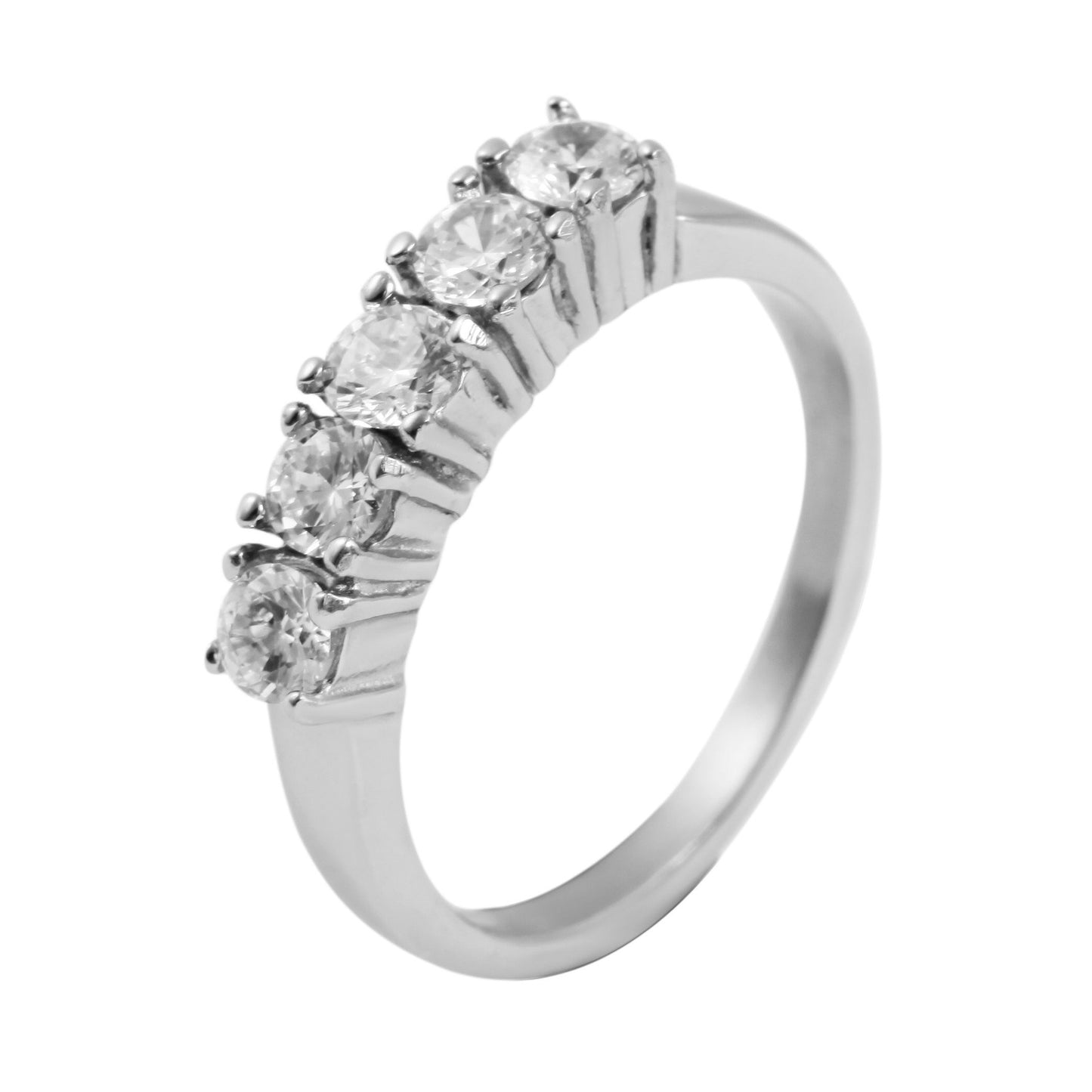 Damen Ring aus Edelstahl mit Zirkonia