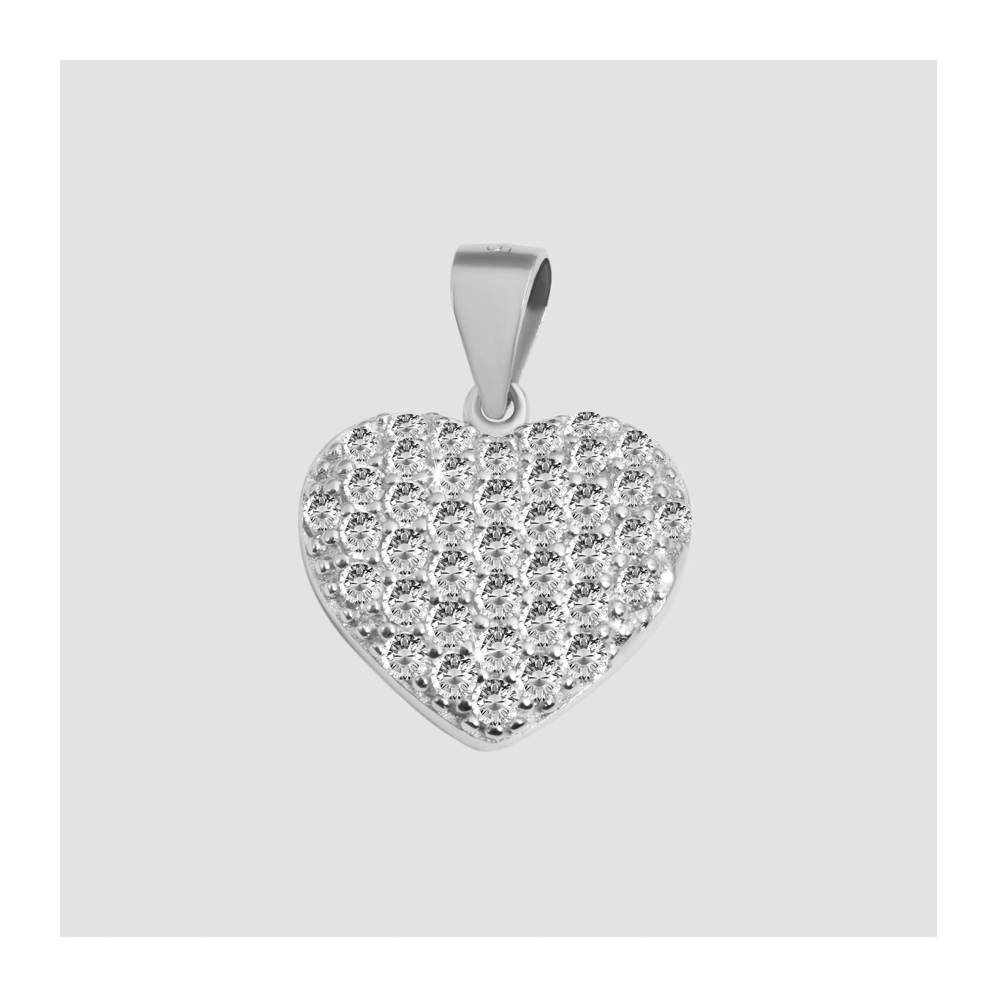 Damen Anhänger – Herz Herzanhänger aus 925 Silber mit Zirkonia