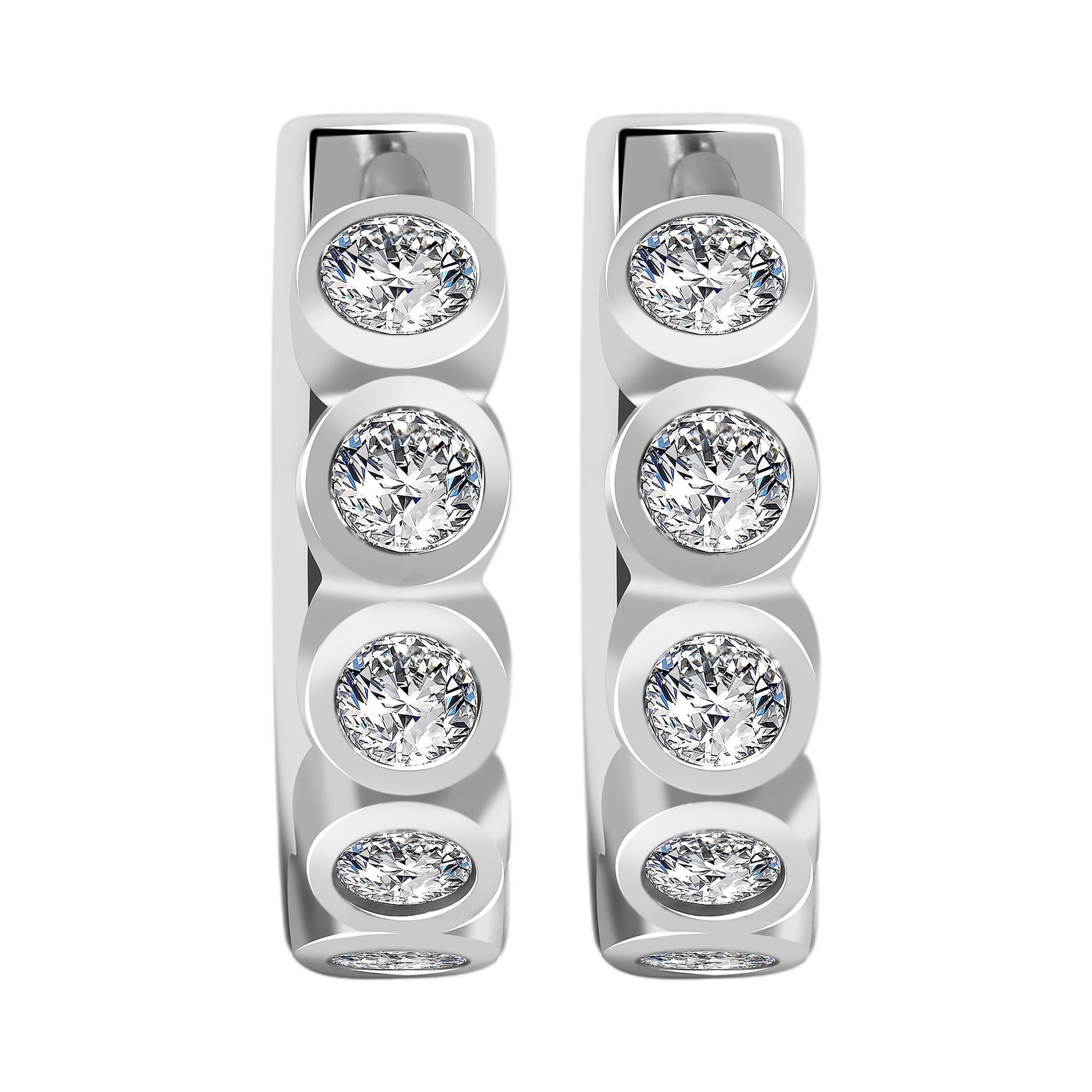 Damen Ohrringe – Klappcreole aus 925 Silber mit Zirkonia