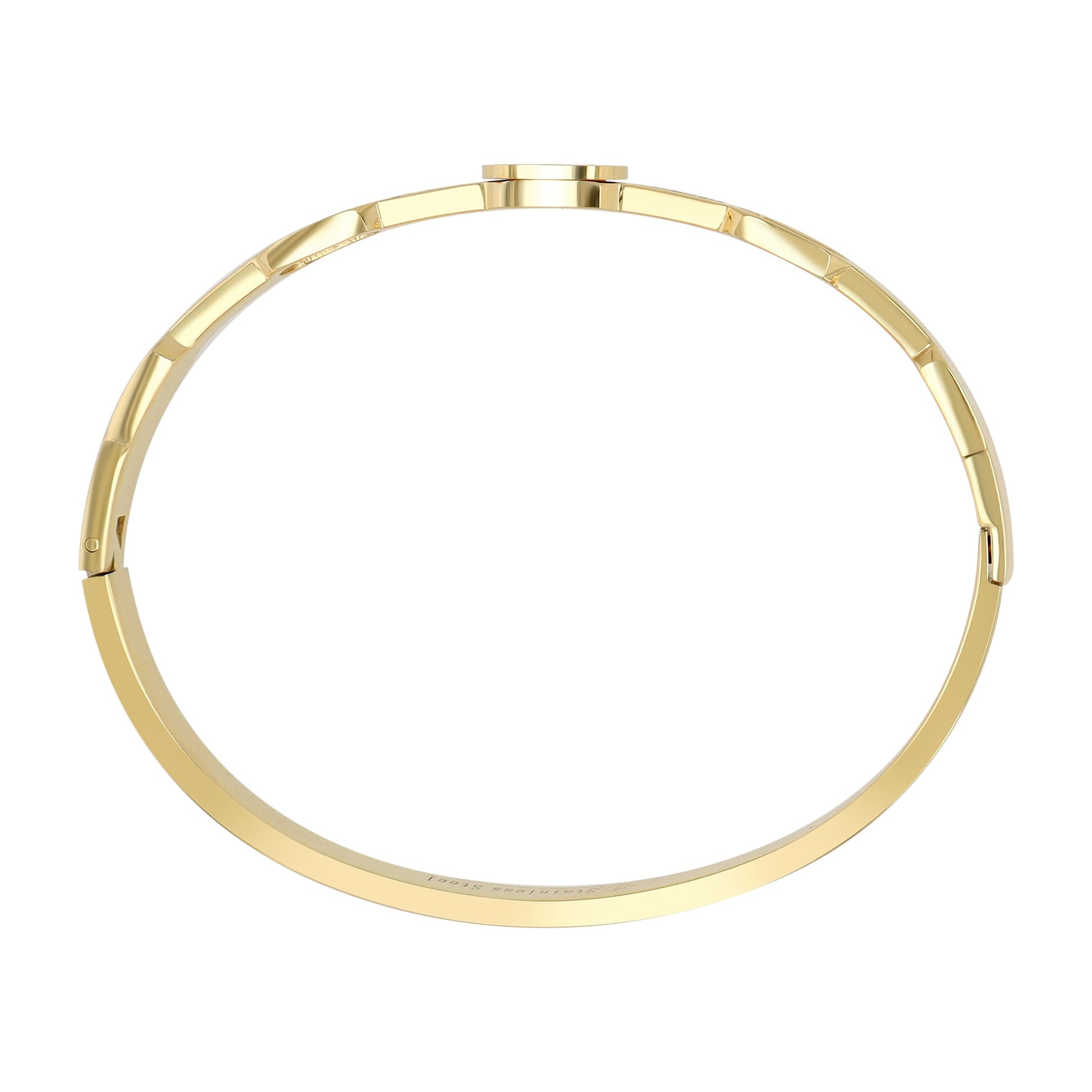 Damen Armband – Armreif aus Edelstahl mit Perlmutt Ø 6,0 cm cm