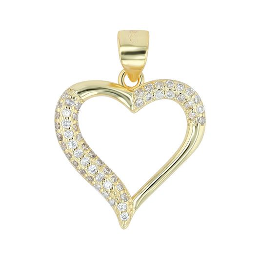 Damen Anhänger – Herz Herzanhänger aus 925 Silber mit Zirkonia