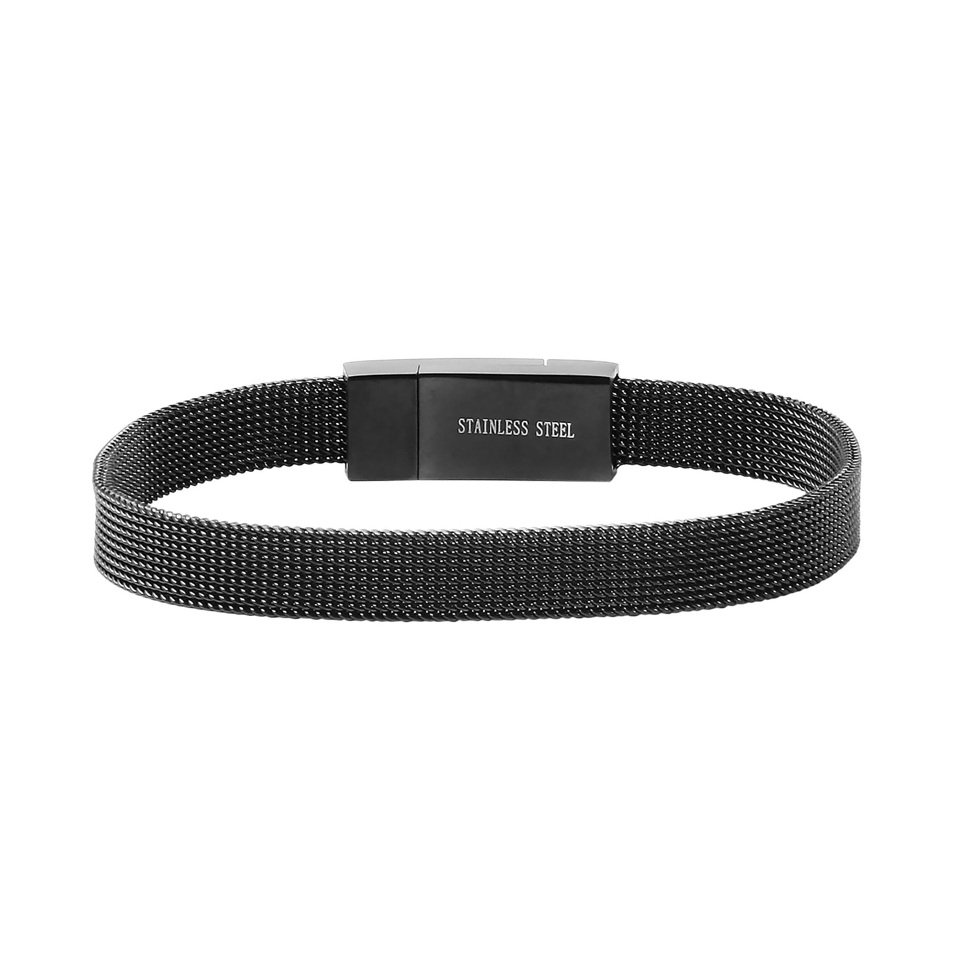 Unisex Armband – Textilarmband aus Edelstahl 20,5 cm