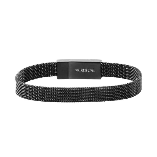 Unisex Armband – Textilarmband aus Edelstahl 20,5 cm