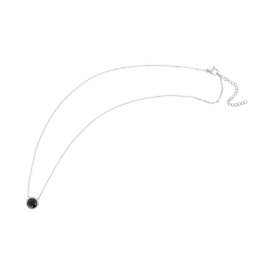 Damen Halskette aus Edelstahl mit Kristall 43+5