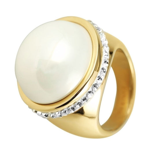 Damen Ring aus Edelstahl mit Strass Steinchen