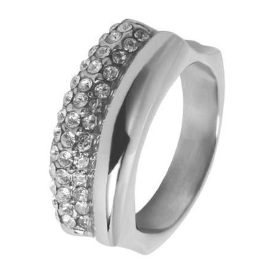 Damen Ring aus Leder mit Strass
