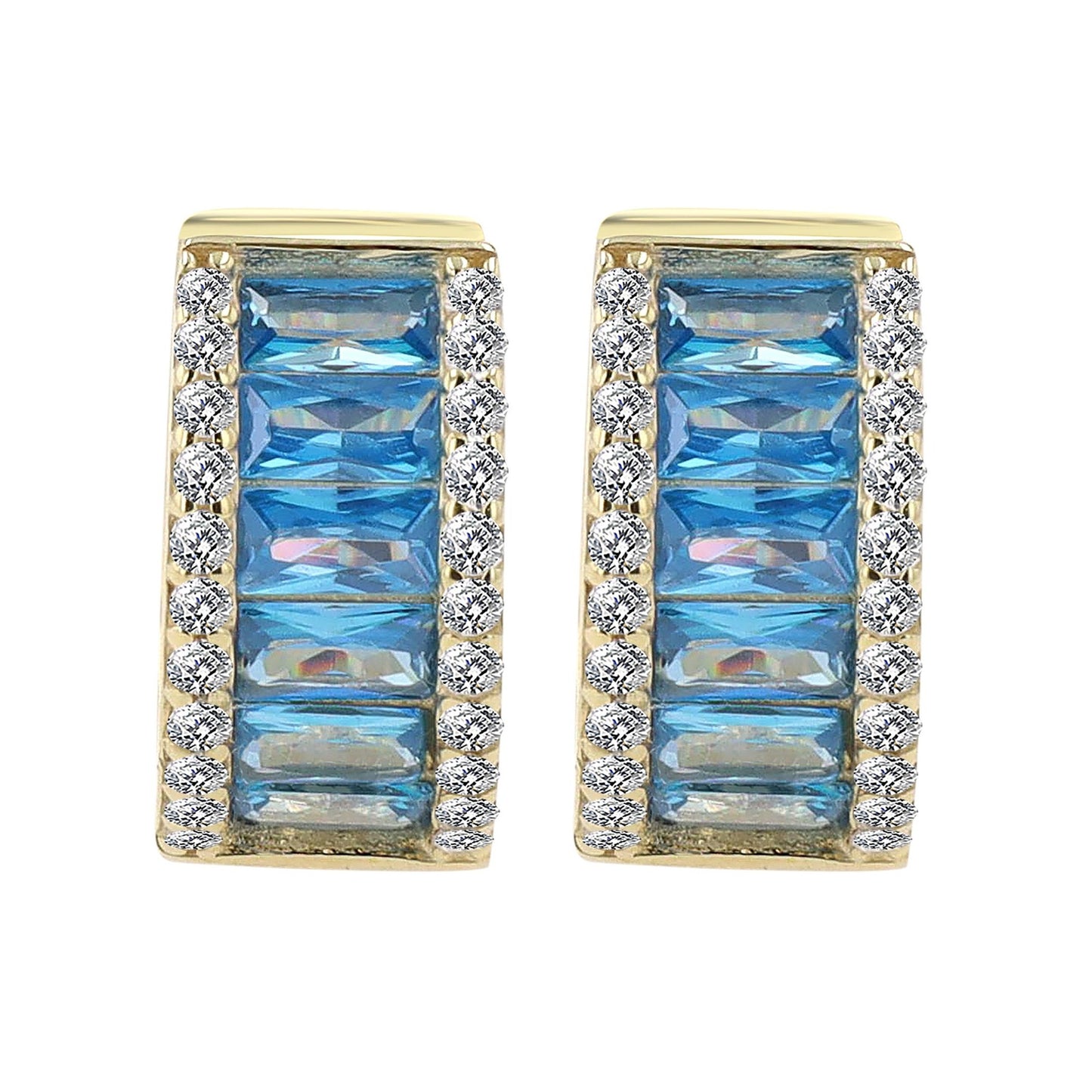 Damen Ohrringe – Klappcreole aus 333 Gold mit Zirkonia
