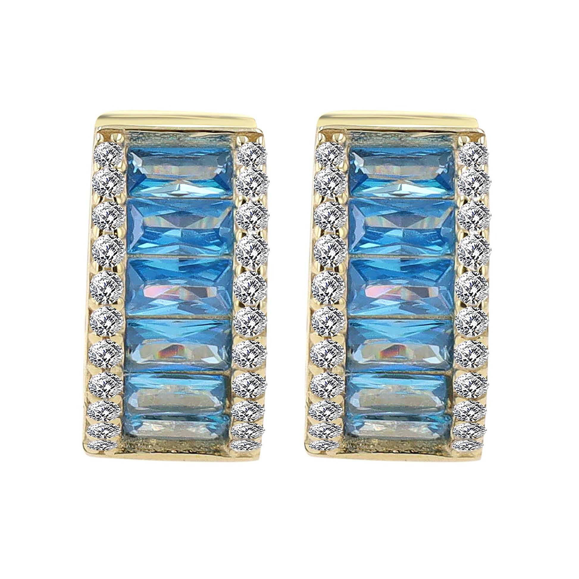 Damen Ohrringe – Klappcreole aus 333 Gold mit Zirkonia