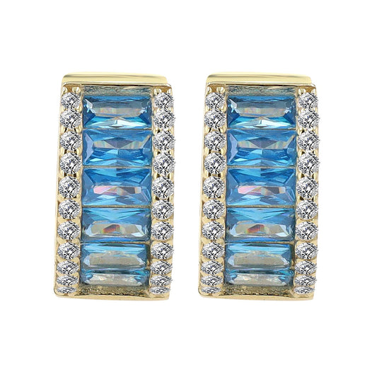 Damen Ohrringe – Klappcreole aus 333 Gold mit Zirkonia