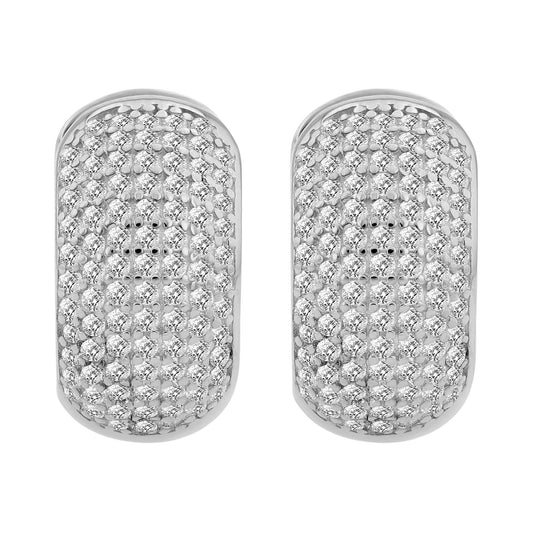 Damen Ohrringe – Klappcreole aus 925 Silber mit Zirkonia