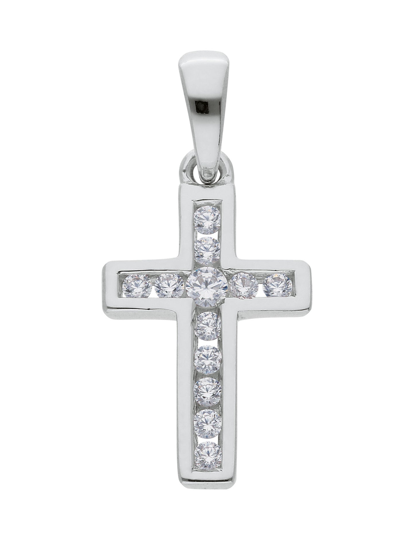 Adelia´s 925 Silber Kreuz Anhänger mit Zirkonia