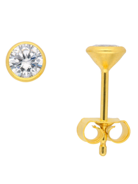 Adelia´s 333 Weißgold Ohrringe   Ohrstecker mit Zirkonia Ø 4,5 mm