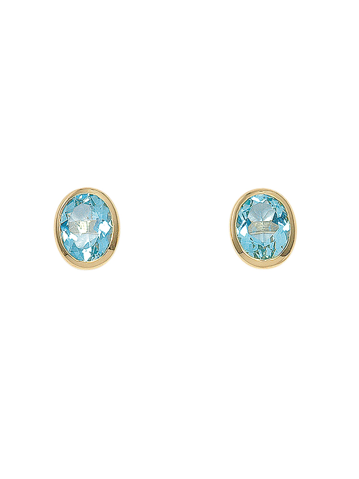 Adelia´s 585 Gold Ohrringe   Ohrstecker mit Aquamarin