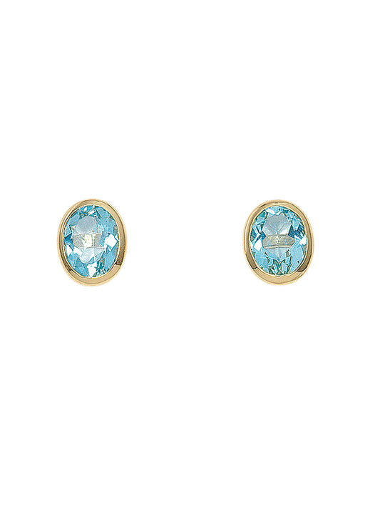 Adelia´s 585 Gold Ohrringe   Ohrstecker mit Aquamarin