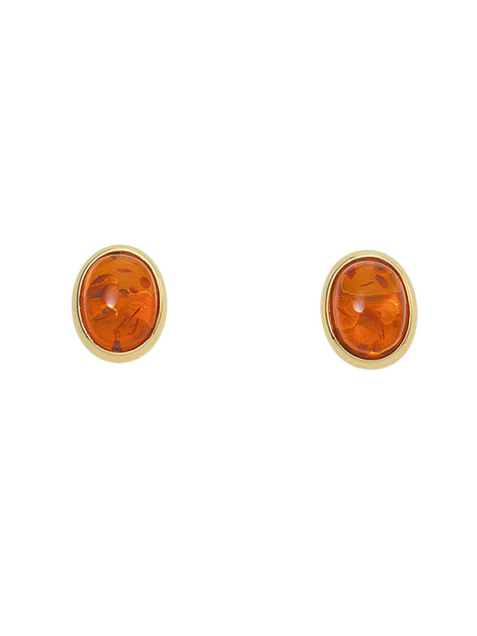 Adelia´s 585 Gold Ohrringe   Ohrstecker mit Bernstein