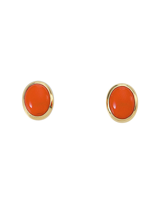 Adelia´s 585 Gold Ohrringe   Ohrstecker mit Koralle