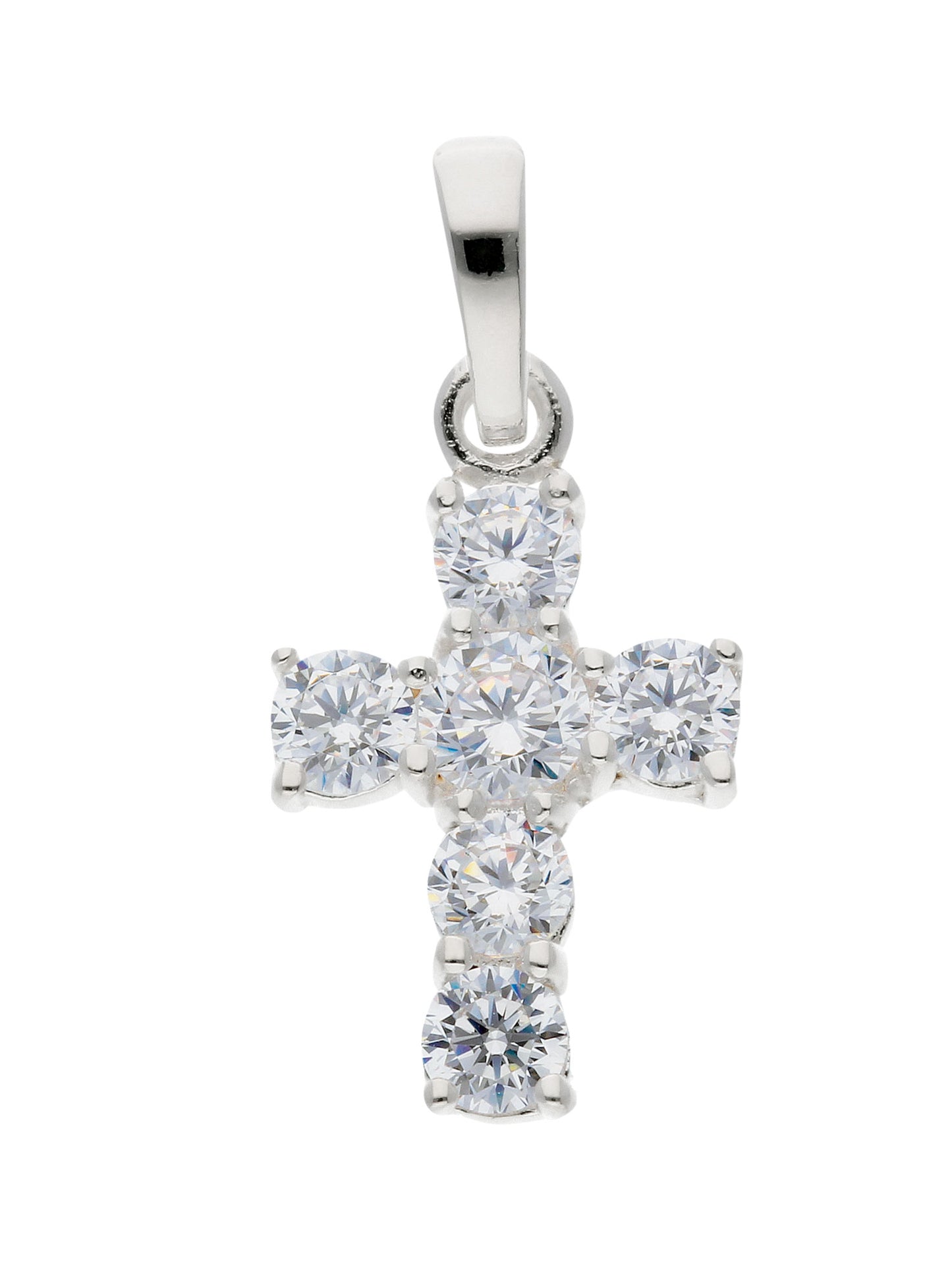 Adelia´s 925 Silber Kreuz Anhänger mit Zirkonia