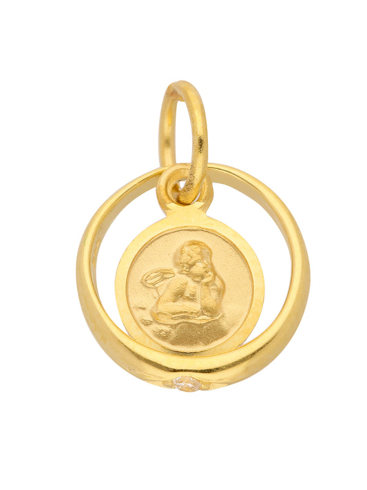 Adelia´s 585 Gold Anhänger Taufring mit Zirkonia Ø 10,1 mm