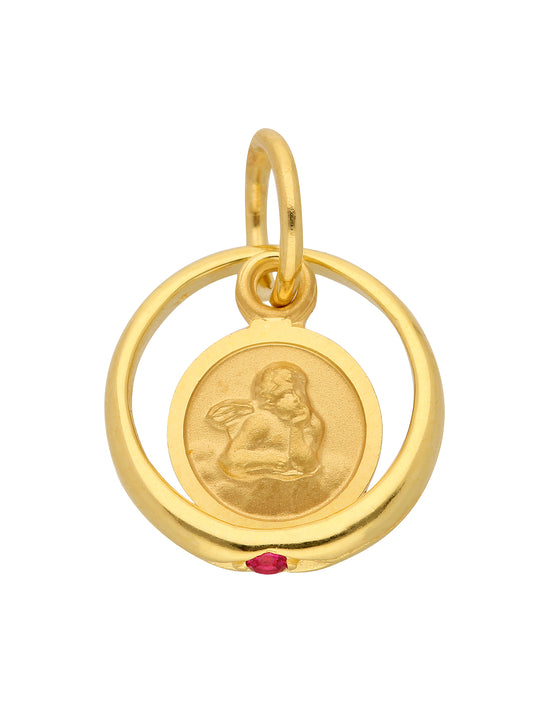 Adelia´s 333 Gold Anhänger Taufring mit Rubin Ø 10,1 mm