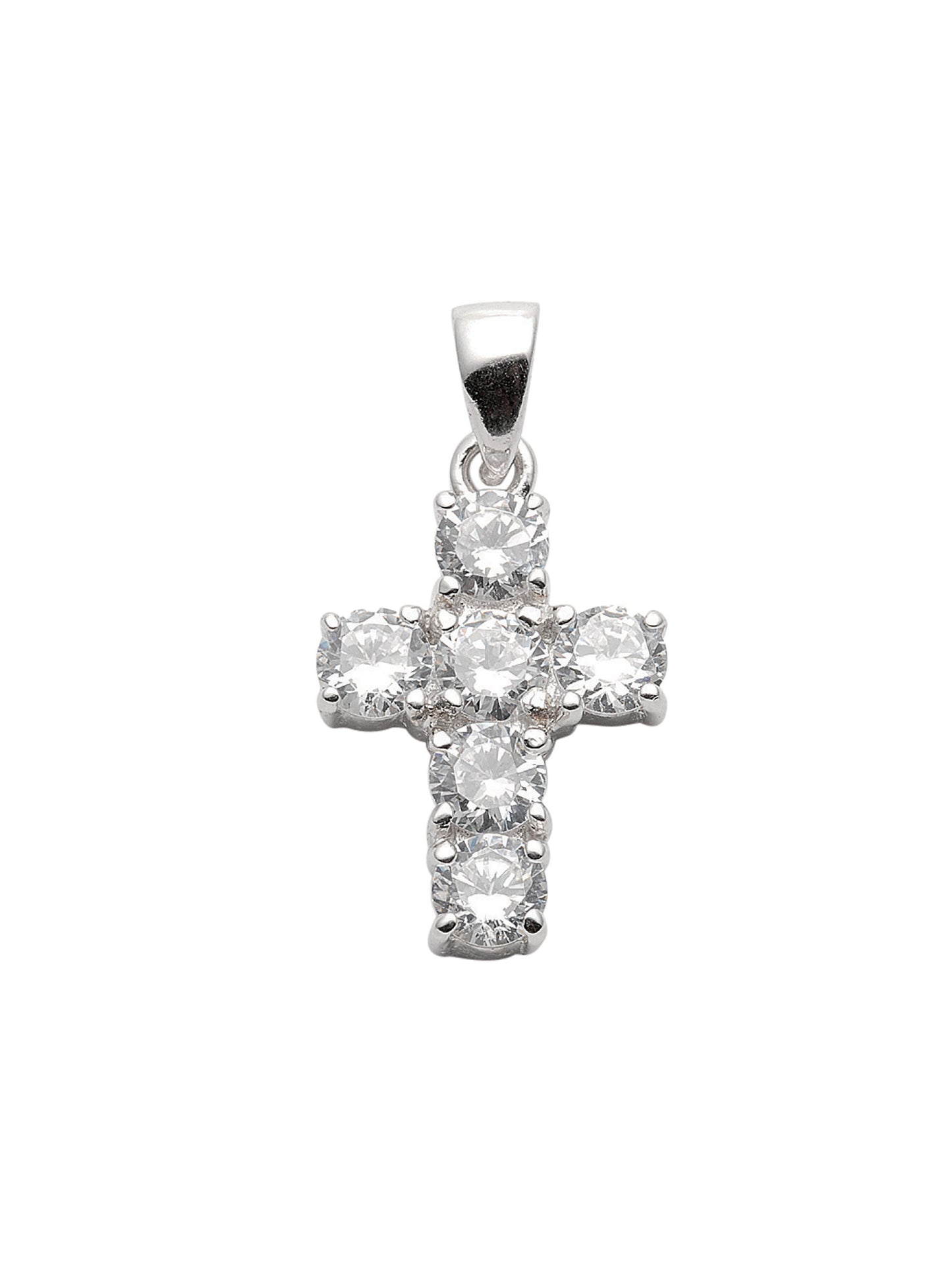 Adelia´s 925 Silber Kreuz Anhänger mit Zirkonia