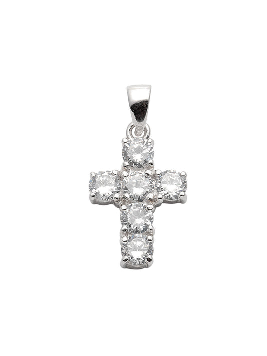 Adelia´s 925 Silber Kreuz Anhänger mit Zirkonia