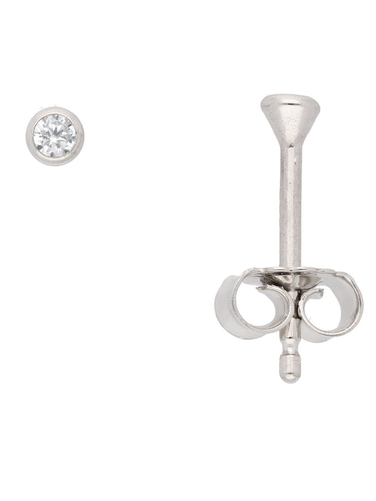 Adelia´s 585 Weißgold Ohrringe   Ohrstecker mit Zirkonia Ø 2,5 mm
