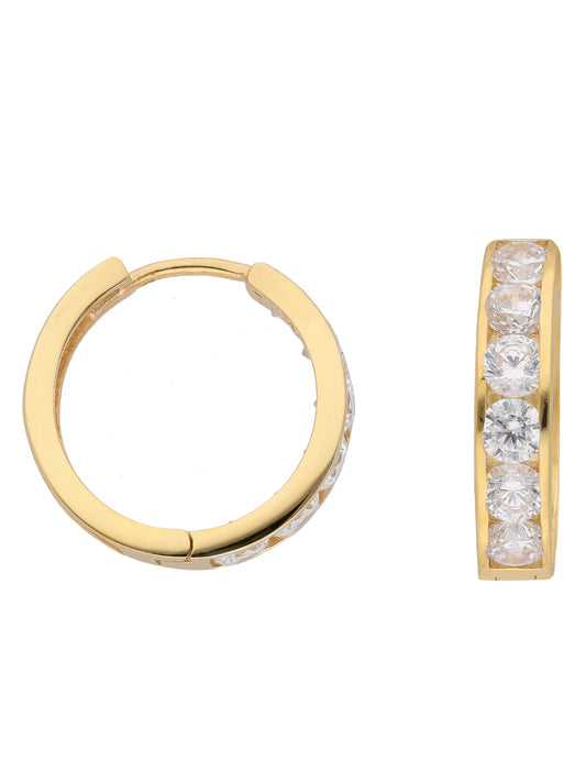 Adelia´s 333 Gold Ohrringe   Creolen mit Zirkonia Ø 15,7 mm