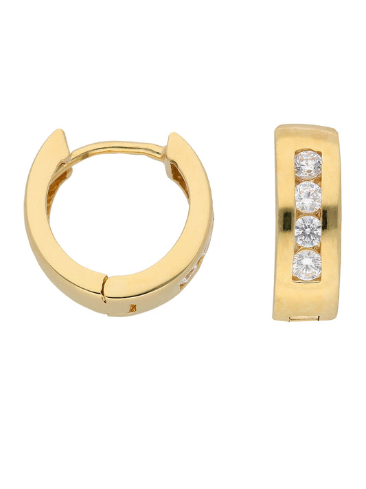 Adelia´s 333 Gold Ohrringe   Creolen mit Zirkonia Ø 12 mm
