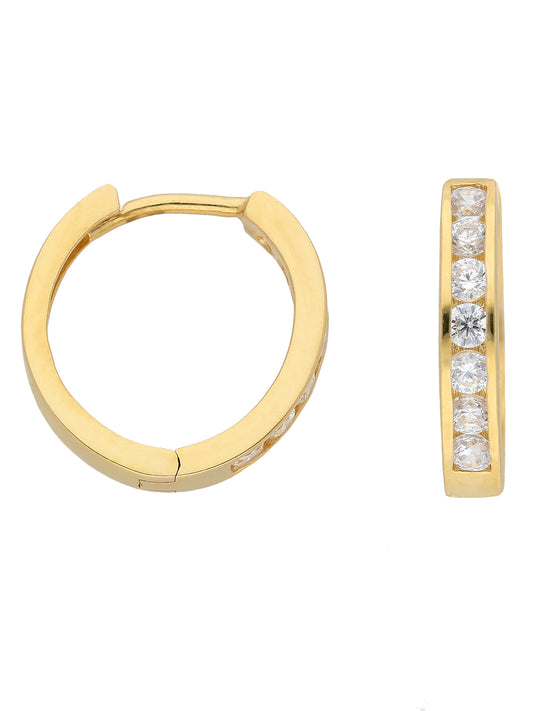 Adelia´s 333 Gold Ohrringe   Creolen mit Zirkonia Ø 13,6 mm