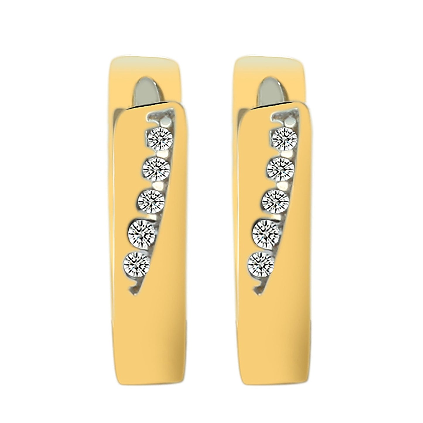 Damen Ohrringe – Klappcreole aus 333 Gold mit Zirkonia
