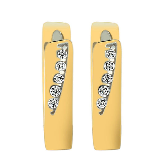 Damen Ohrringe – Klappcreole aus 333 Gold mit Zirkonia