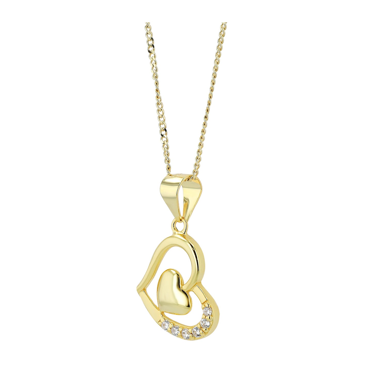 Damen Anhänger – Herz Herzanhänger aus 925 Silber mit Zirkonia