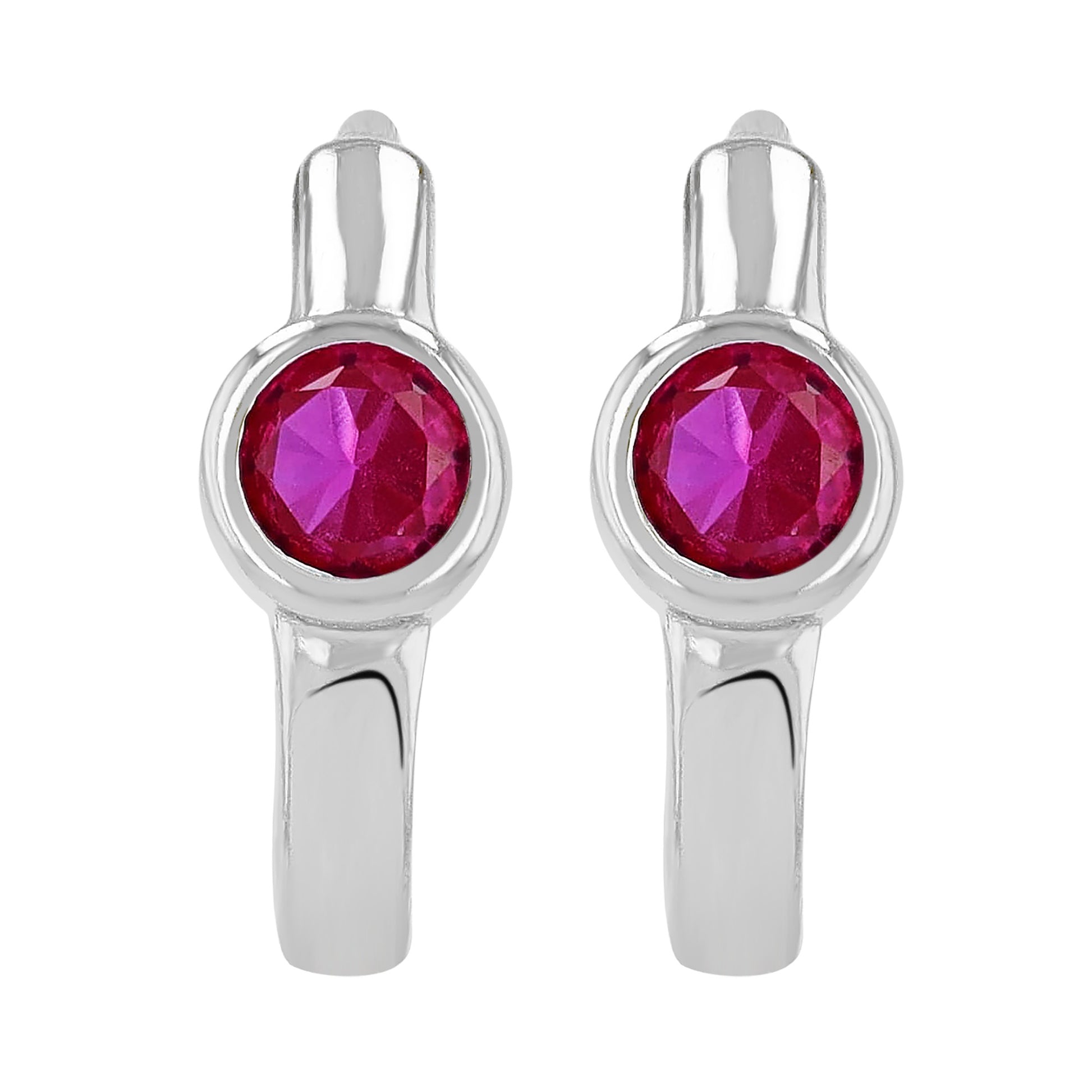 Damen Ohrringe – Klappcreole aus 925 Silber mit Zirkonia