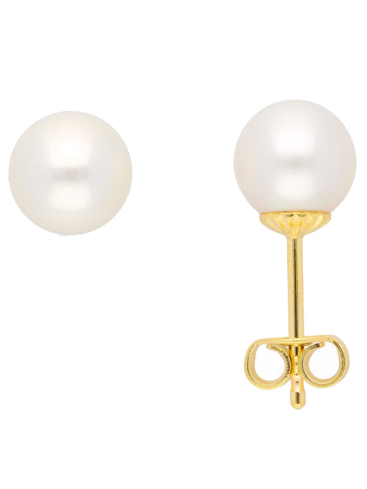 Adelia´s 333 Gold Ohrringe   Ohrstecker mit Süßwasser Zuchtperle