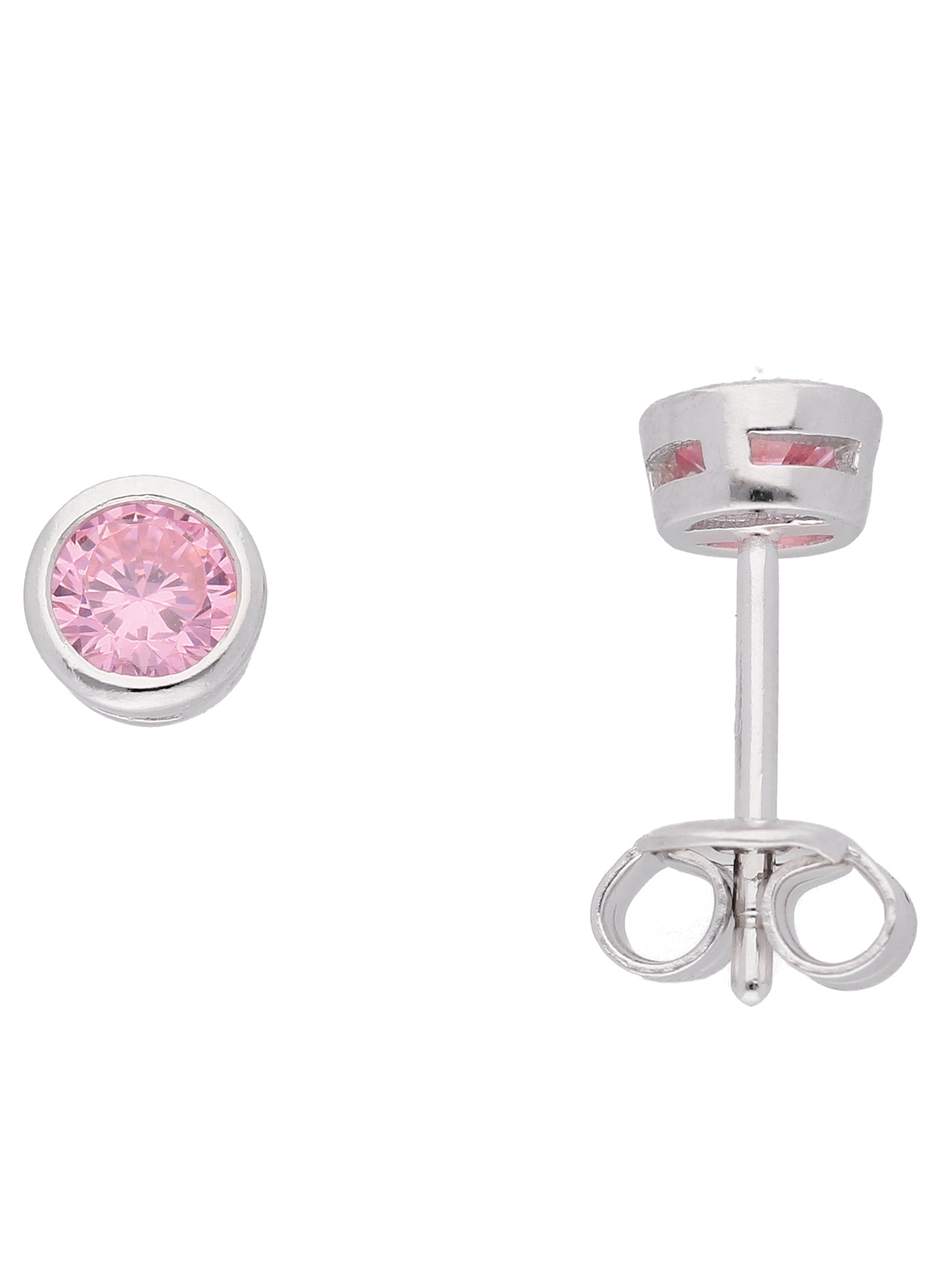 Adelia´s 925 Silber Ohrringe   Ohrstecker mit Zirkonia Ø 5 mm