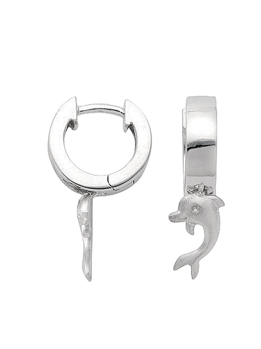 Adelia´s 925 Silber Ohrringe   Creolen Delphin Ø 10,9 mm