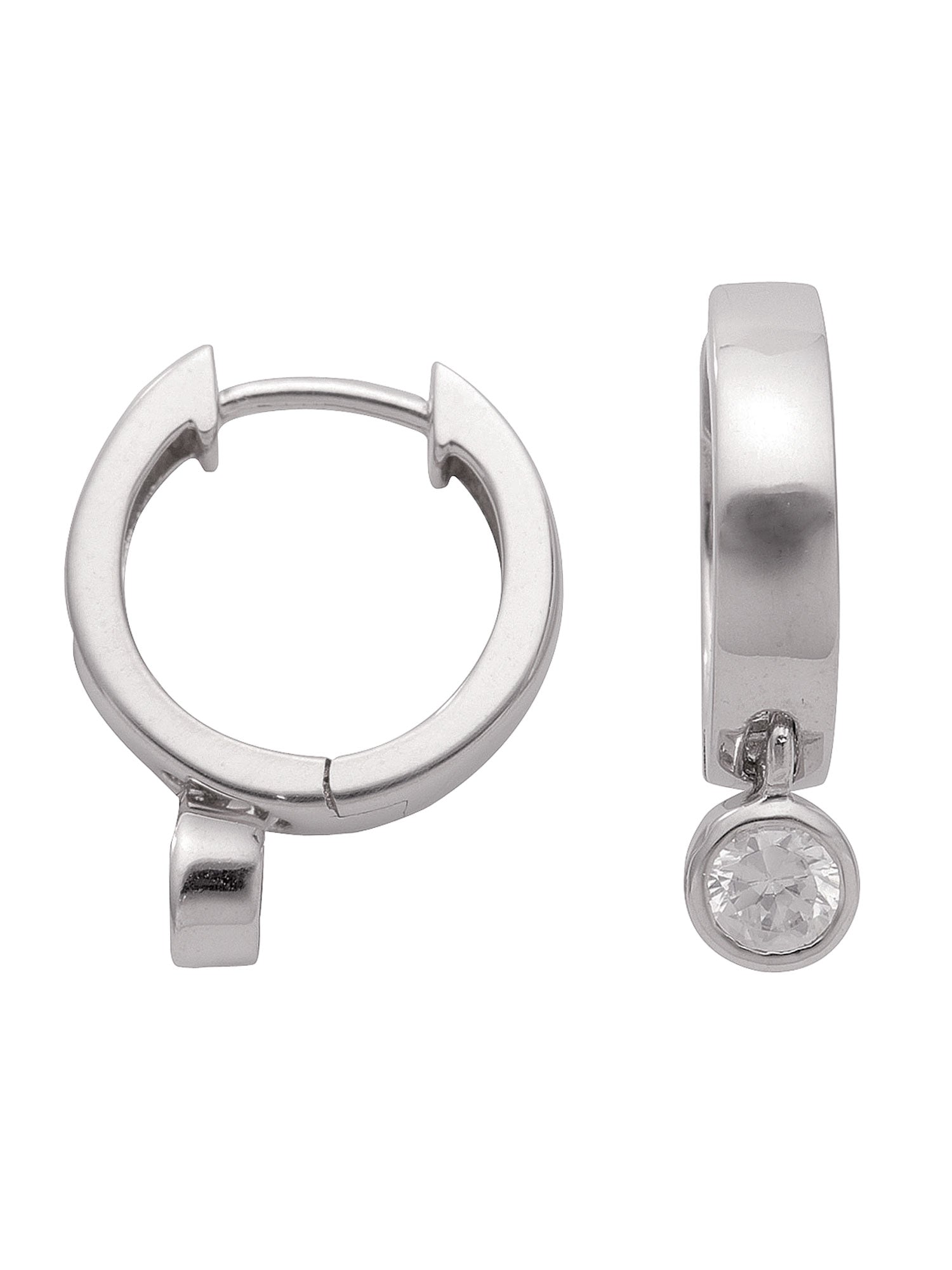 Adelia´s 925 Silber Ohrringe   Creolen mit Zirkonia Ø 14,6 mm
