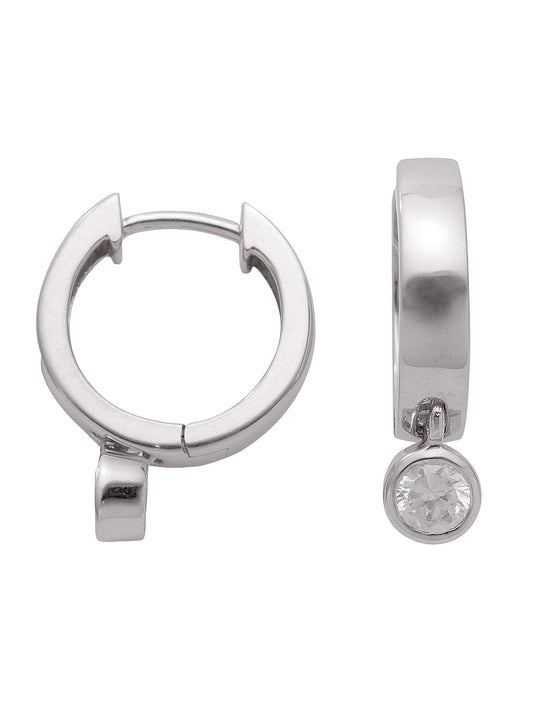 Adelia´s 925 Silber Ohrringe   Creolen mit Zirkonia Ø 14,6 mm