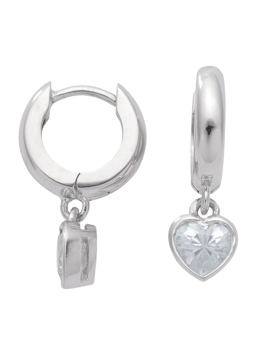 Adelia´s 925 Silber Ohrringe   Creolen Herz mit Zirkonia Ø 11,8 mm