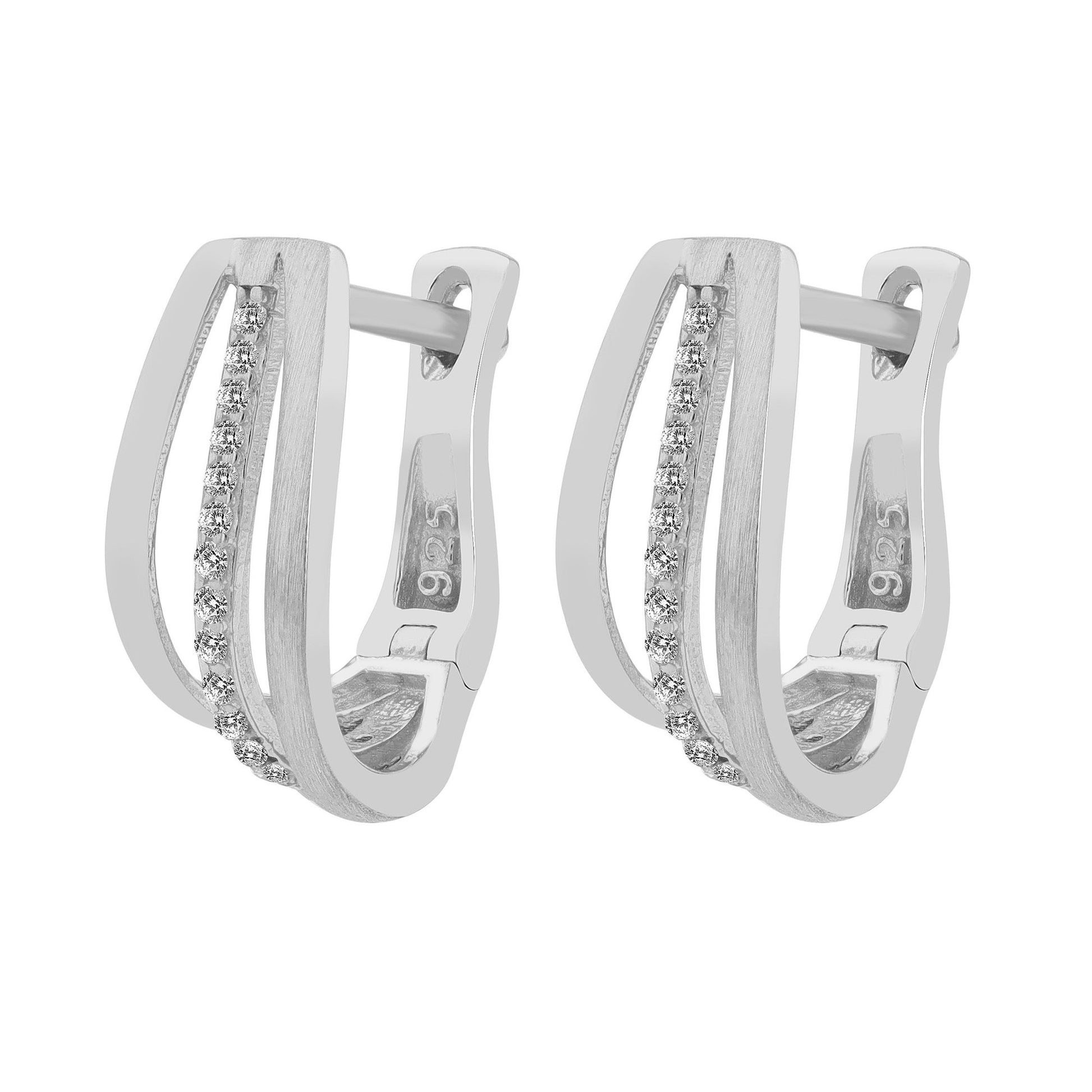 Damen Ohrringe – Ohrstecker aus 925 Silber mit Zirkonia