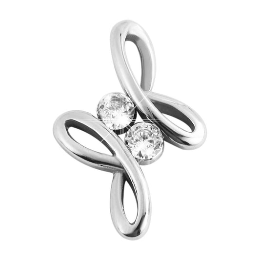 Damen Anhänger aus Edelstahl mit Zirkonia
