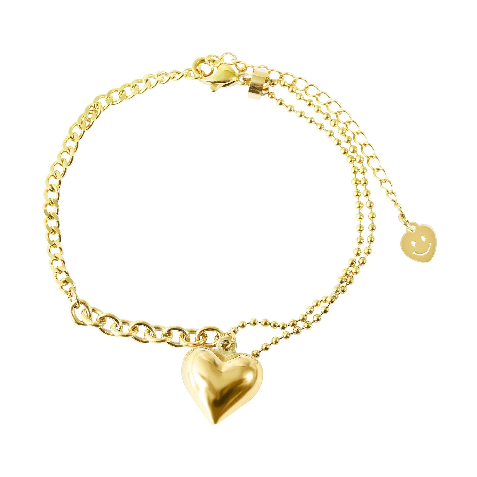 Damen Armband – Herz aus Edelstahl 17 cm