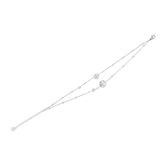 Damen Armband – Lebensbaum aus Edelstahl mit Strass Steinchen 21 cm