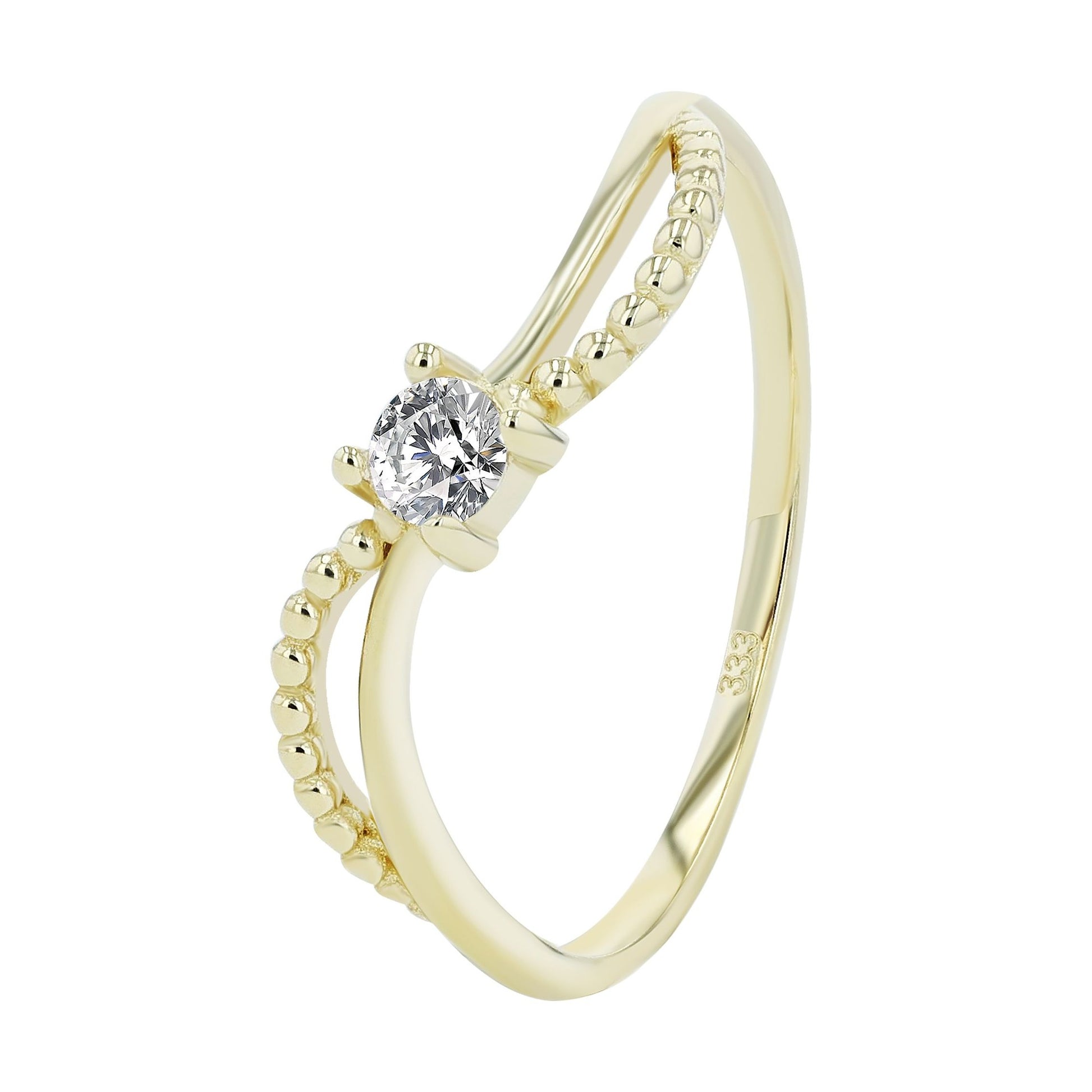 Damen Ring aus 333 Gold mit Zirkonia
