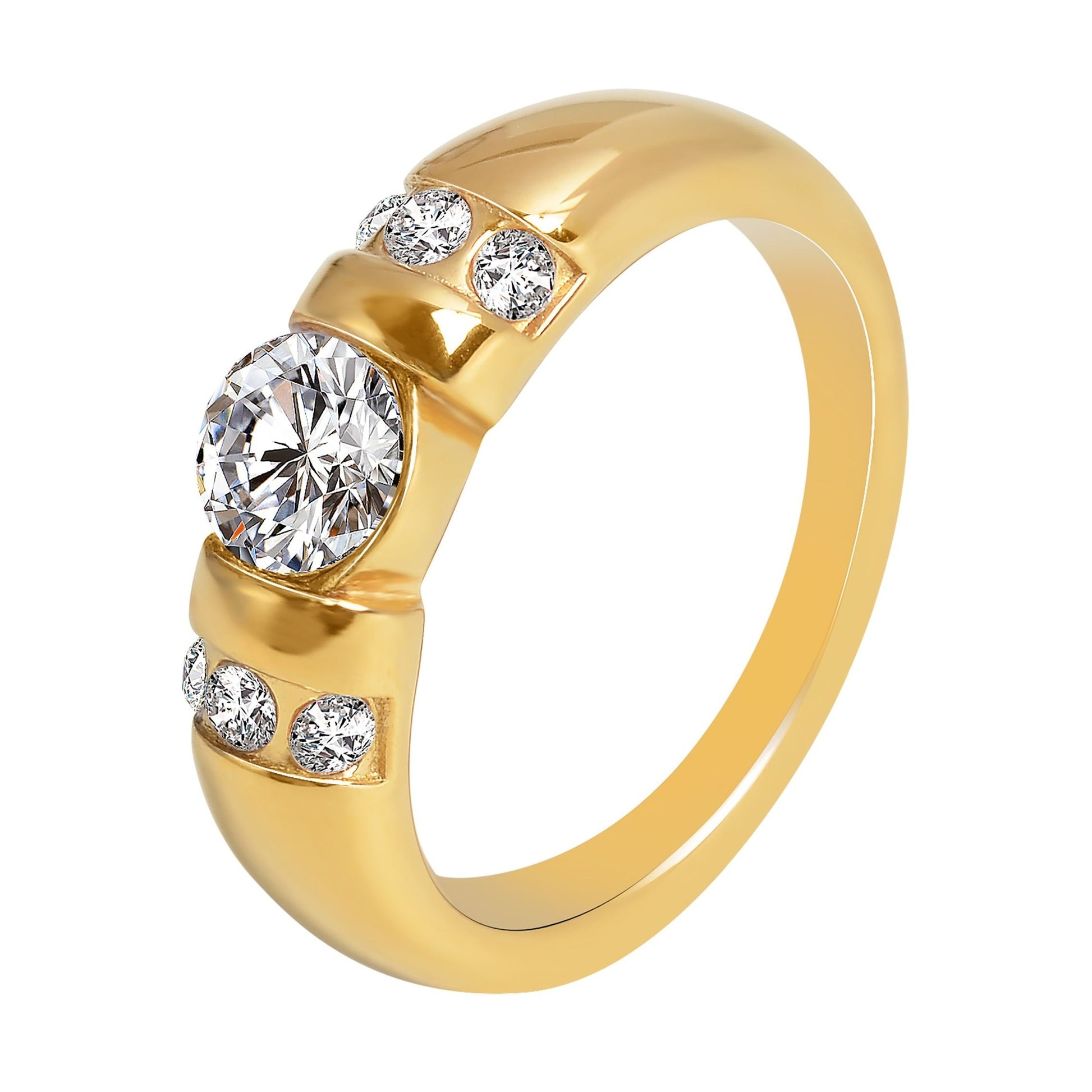 Damen Ring aus Edelstahl mit Zirkonia