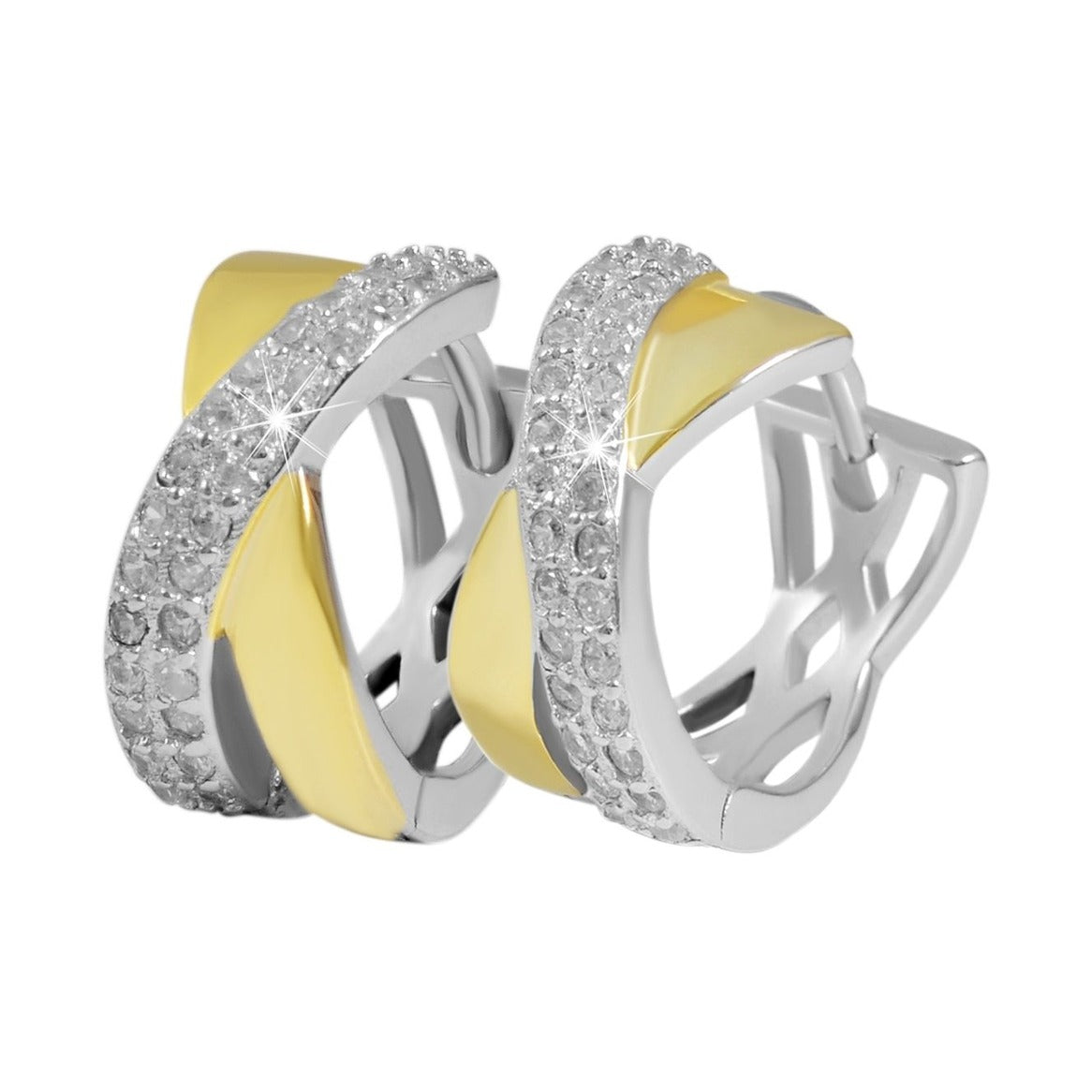 Damen Ohrringe – Creole aus 925 Silber mit Zirkonia