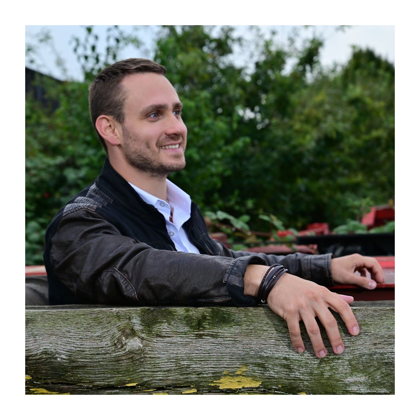 Unisex Armband aus Leder 21 cm